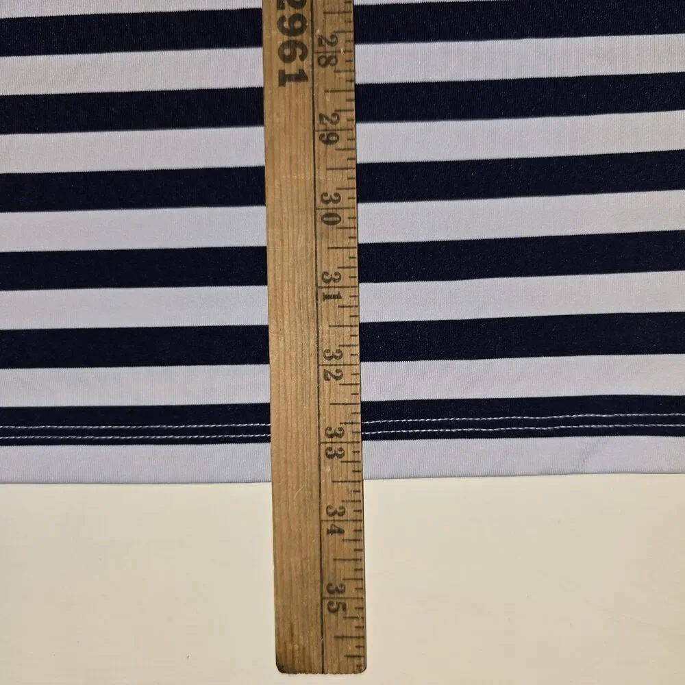 Greyson Polo Shirt Men L Blue White Striped Short Sleeve Performance Preppy Golf